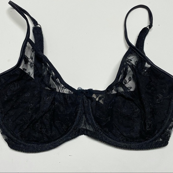 Vintage Cacique Black Lace Underwire Bra - Picture 3 of 5